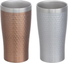 Maebata Pair Metal Thermo Tumbler Bronze & Silver 340ml Stainless Steel 29827