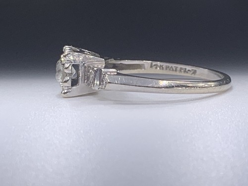 14k White gold Old European 0.33ctw Diamond Engagement Ring Size 6.5 - Picture 11 of 12