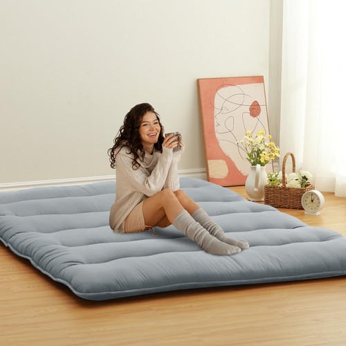 Foldable Japanese Floor Mattress Twin/Full/Queen Roll Up Mattress Sleeping Pad - Picture 22 of 25