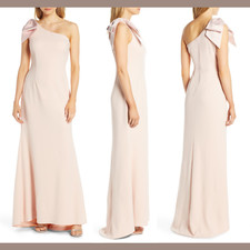 NWD $188 Eliza J One-Shoulder A-Line Gown in Blush Pink [SZ 0 ] #Q19