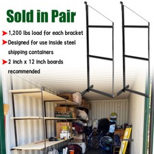2 Pack Cargo Shipping Container Shelving Shelf Brackets 24"  x 60" Universal