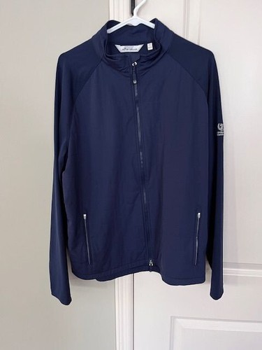 Peter Millar Crown Sport Golf Men's XL Full Zip, Blue, Quilted Jacket-EUC