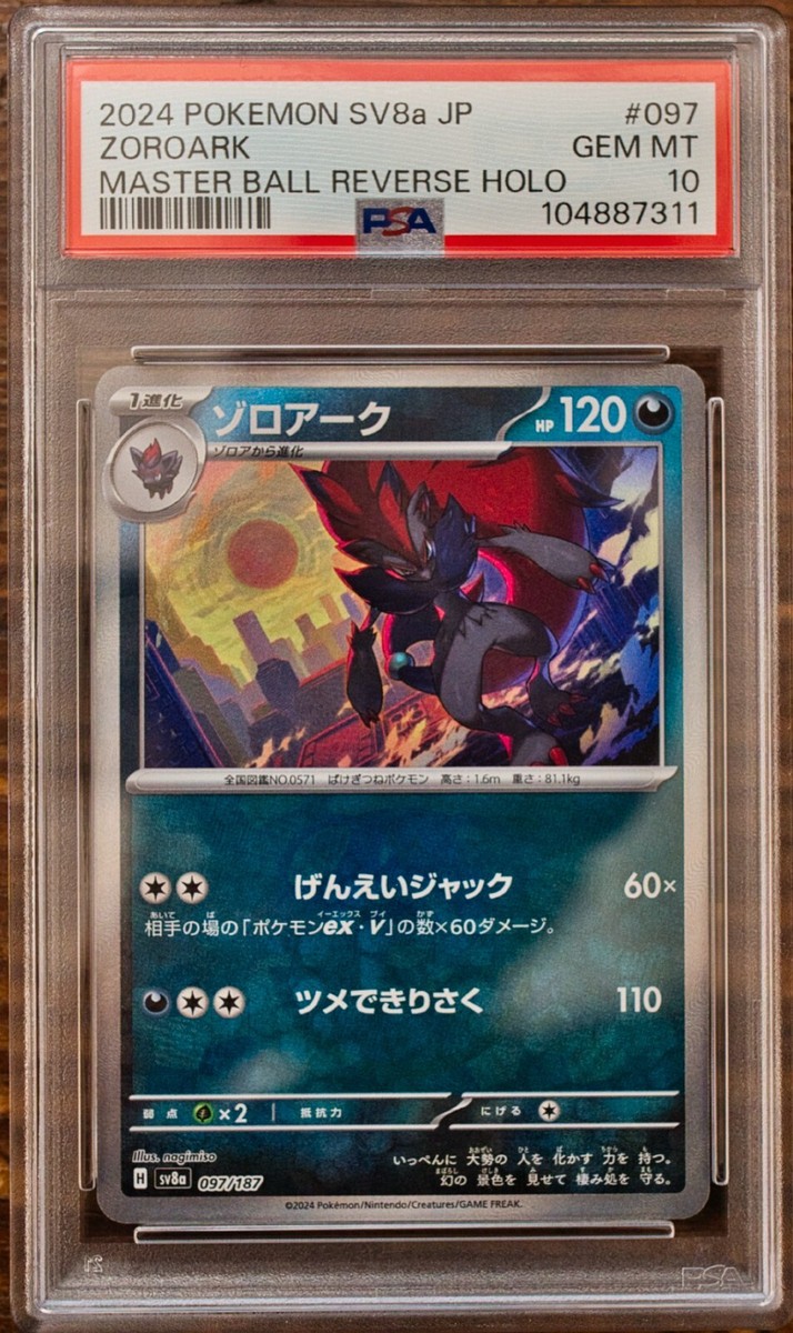 ポケモンカードゲーム PSA10 ZORUA ZOROARK MASTER BALL REVERSE PSA 10 Zoroark Master Ball 097/187 Terastal Festival ex