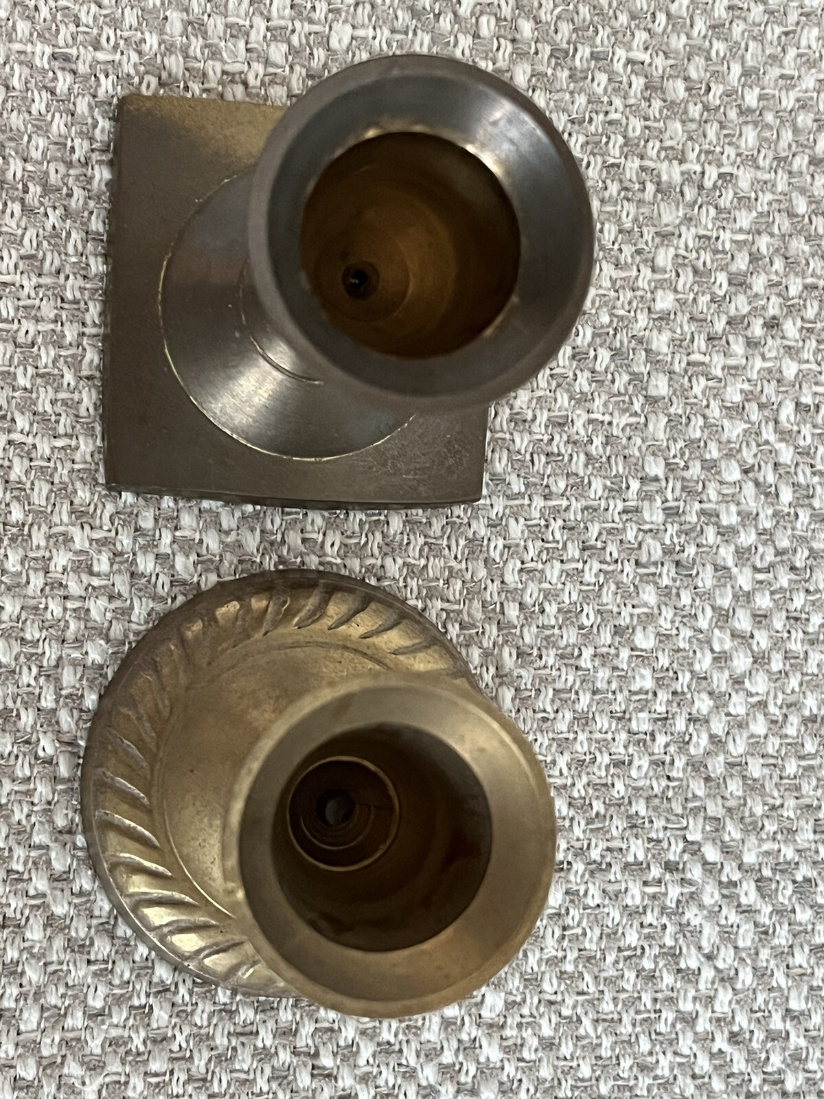 Vintage 2 Brass Candle Holders Antique Gold Made In India