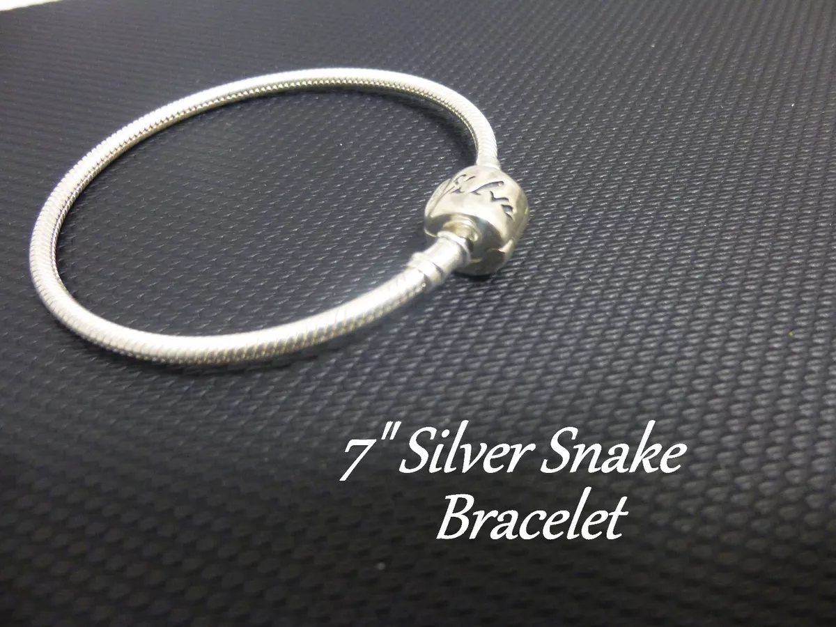 Sterling silver snake charm bracelet outlet