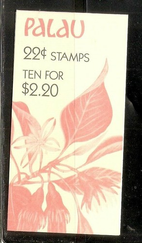 Palau, SC # 132a Indigenous Flowers. Overprinted Koror, Complete Booklet . MNH - Picture 2 of 2