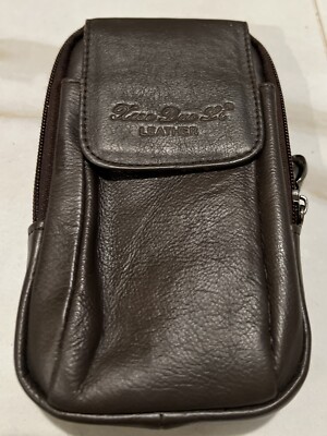 Xiao Duo Li Belt Loop Wallet Black Leather Logo Lined Double ZIP