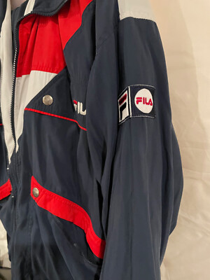 MENS FILA VINTAGE TRACK SUIT JACKET RED WHITE BLUE SZ XL | eBay