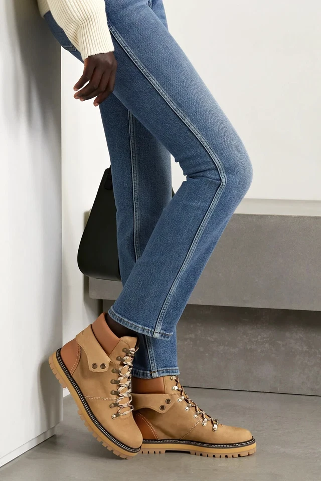 Botas de senderismo See by Chloe Eileen de cuero para mujer G1N con caja Foto 3 de 4