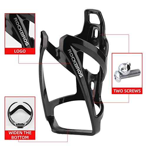 Bike Water Bottle Holder Ultra-Light Bicycle Bottle Cages with Screws Black - Picture 5 of 7