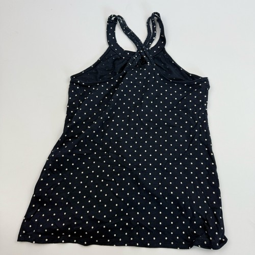 Abercrombie Kids Sz 13/14 Navy Blue White Polka Dot Racerback Tank Top Braided - Picture 9 of 10