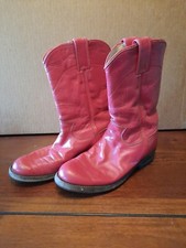 Justin Classic L3055 Red Leather Roper Boots Women's size 5B