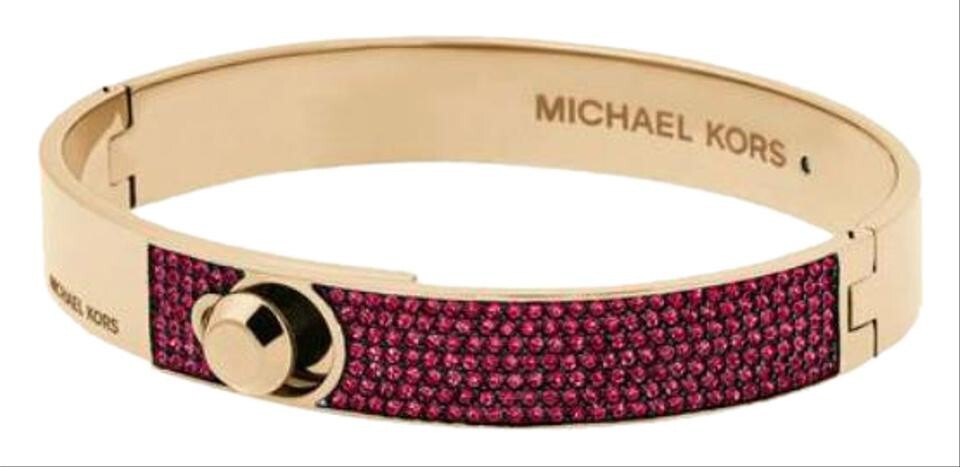 New Michael Kors Rose Gold Crystal Pave Bangle Mkj5089710 Bracelet