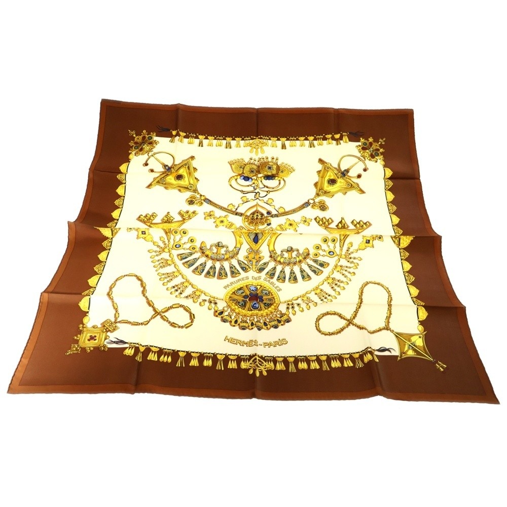 Hermes Desert Brown Silk Scarf Carre 90 Accessories  