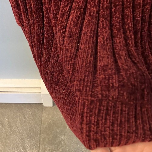 NWOT Matty M Velour Long Burgundy Open Front Sweater Medium - Picture 6 of 6