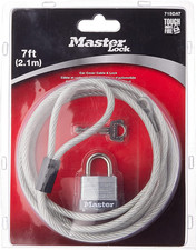 Master Lock 715dat Braided Steel Car Cover Cable With Laminated Steel Padlock 7