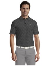 Callaway Moisture Wicking Performance Short Sleeve Golf Polo Sz Medium Caviar