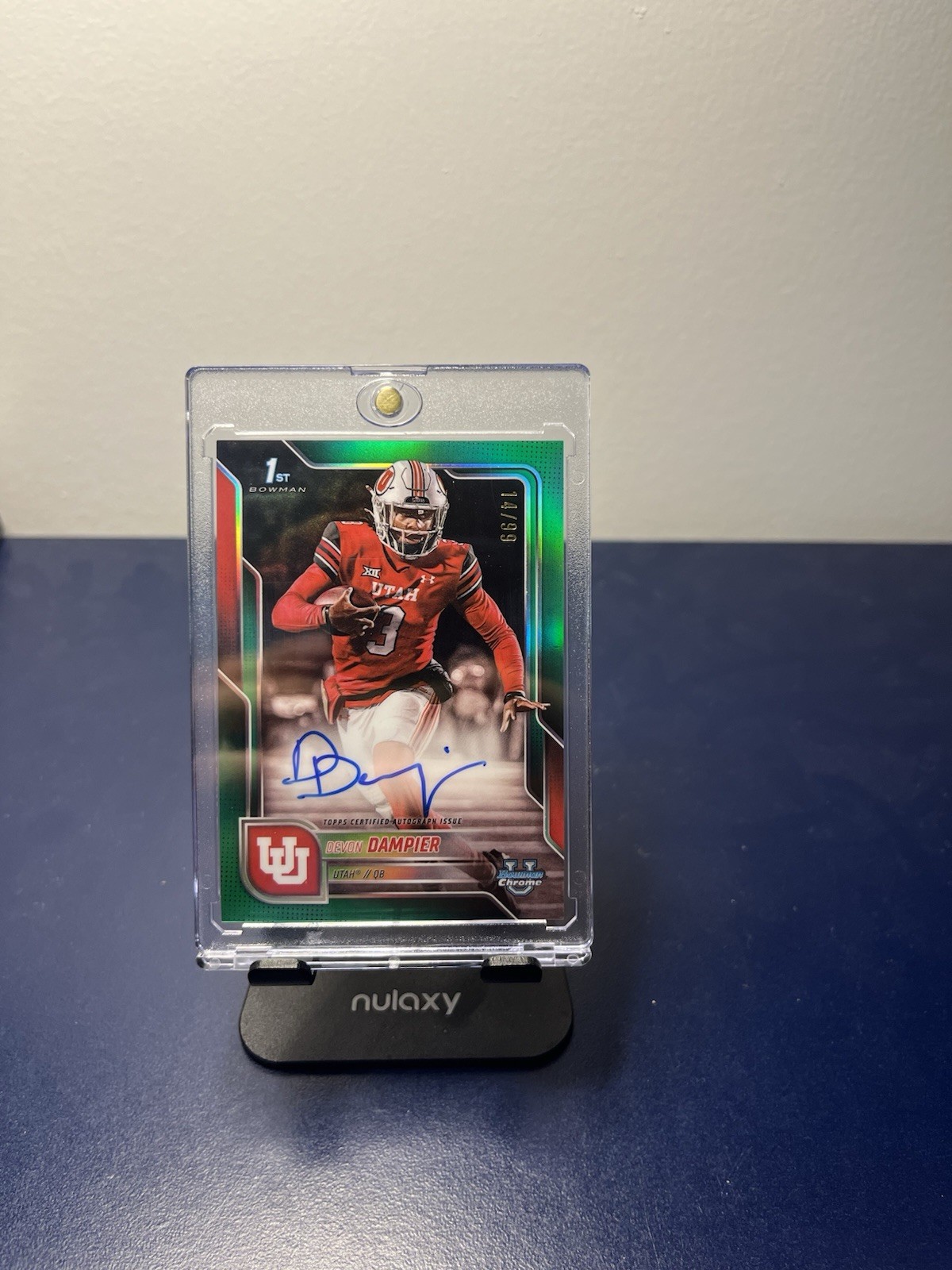2025 Bowman U Chrome 1st Devon Dampier Green Auto /99 Utah Utes BCA-DDA On Card