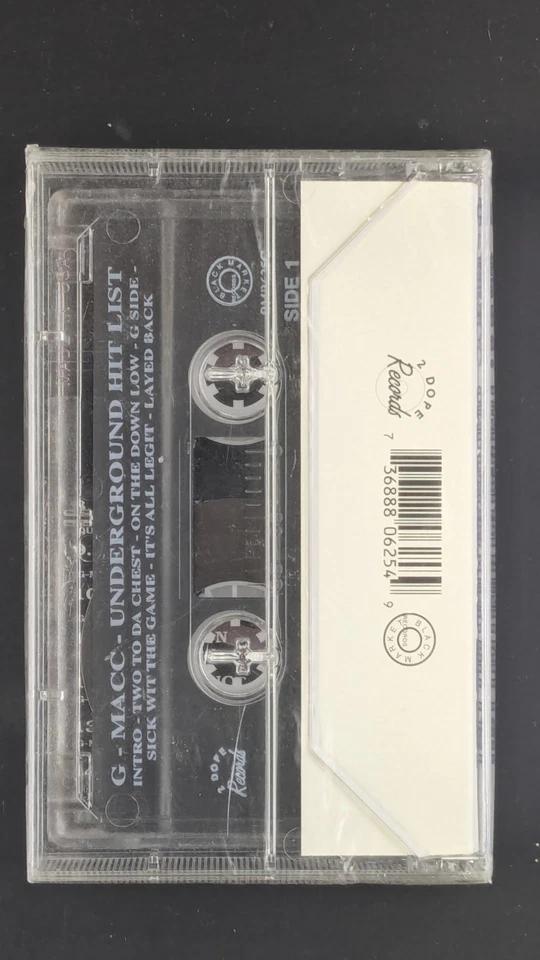 G-Macc Underground Hit List Cassette Sealed [1995] Sacramento Gangster Rap Tape  - Image 2 of 3