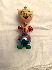 De Carlini vintage cat glass ornaments
