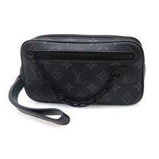 Louis Vuitton Eclipse Pochette M68321 Monogram Canvas Black Clutch Bag SAB15492
