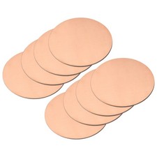 Pure Copper Sheet, 8pcs 1 3/16" x 0.02" 25 Gauge T2 Copper Metal Round Plate