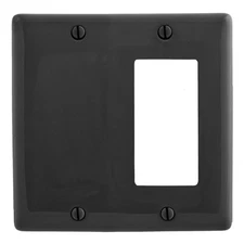 Hubbell Black Decorator/GFCI/Rocker Blank Cover Switchplate Wallplate NP1326BK