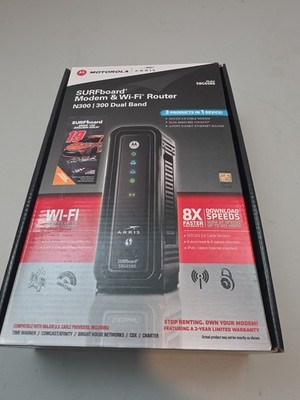 Arris Surfboard Cable Modem Wi-Fi Router N300-300 Dual Band SBG6580 TESTED WORKS