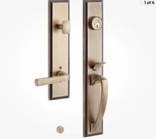 Signature Hardware 552085AB MNG-EXTR-5002- Brass Entry Door Set - No Backset LH