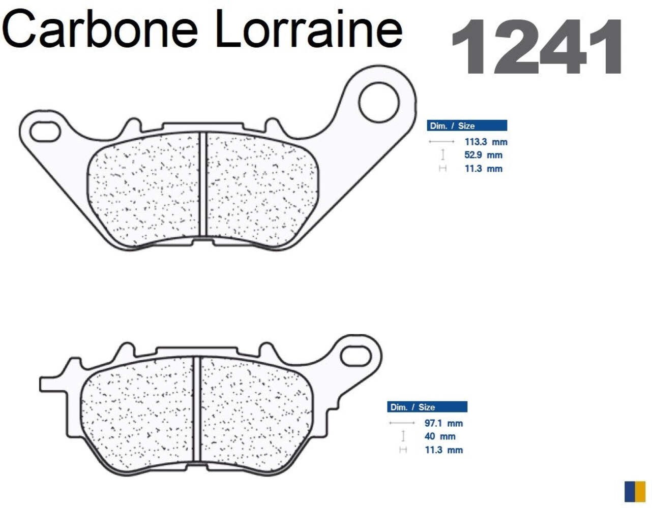 Plaquettes de frein Carbone Lorraine 1241 RX3 en métal fritté arrière