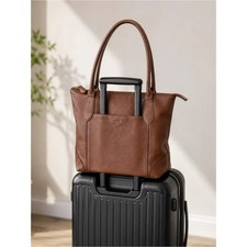 Borsa a tracolla Lodis Sierra pelle ciottolata marrone trolley slot viaggio
