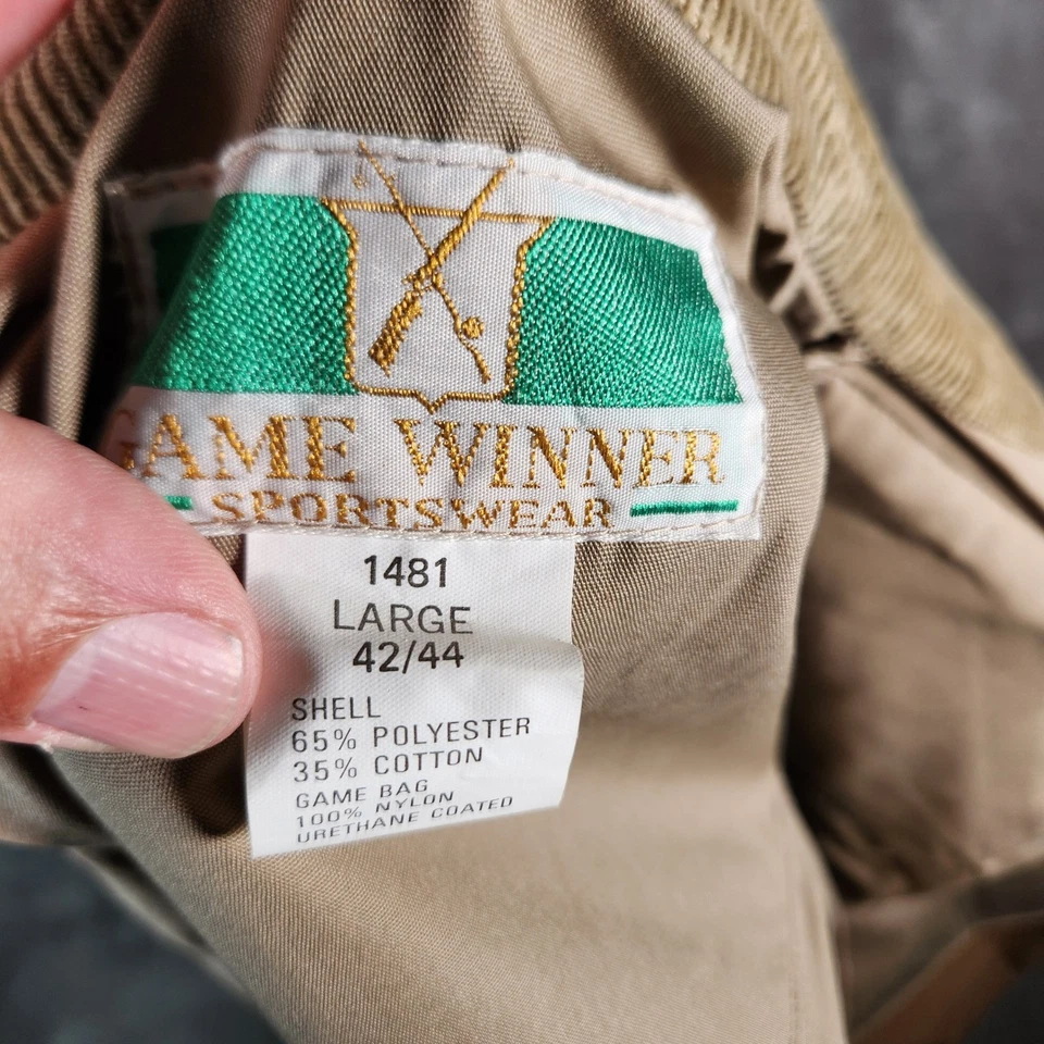 Game Winner Sportswear Quilted Field Hunting Jacket Men Large Beige Brown - Image 4 of 4