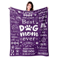 Dog Mom Blanket 60x50 Inch Christmas Birthday Gifts Lovers Mothers Day