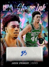 2023-24 Hoops Premium Stock #HI-JDN Jaden Springer Hoops Ink Ice Prizm Auto E1