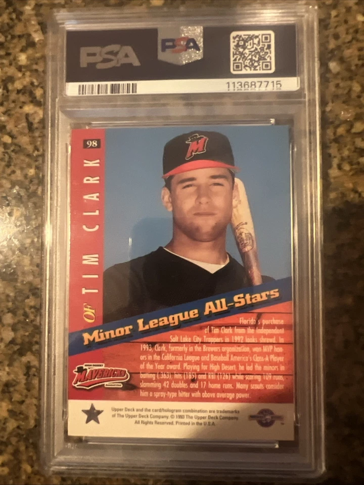 1994 Upper Deck Minor League Tim Clark & Calvin Murray PSA 7 - Image 3 of 4