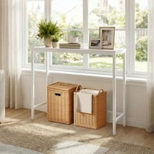 HOOBRO Console Table Entryway Table Compact Display Table Sofa Table White