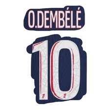 Dembélé #10 2024-2025 Home Football Shirt Flocking Name Set Transfer