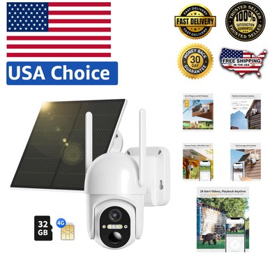 360° Live View 4G LTE Cellular Security Camera - Solar Powered & App Control