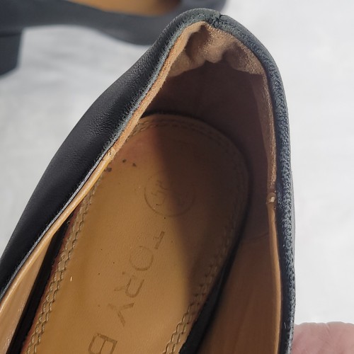 Tory Burch Janey Pump Black Leather 2" Block Heel Size 8 C - Picture 15 of 16