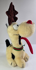 1983 Dakin Plush Stuffed Animal Odie Dog Tongue Out Missing bell, tag  collar