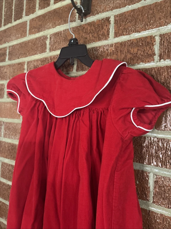 Платье для девочек Kelly's Kids красное вельветовое размер 5 - Изображение 2 из 4