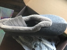 BNWT BOXED WOMENS QUALITY PAVERS SLIP ON SLIPPERS WIDER D/E FIT GREY SIZE 5 (38)