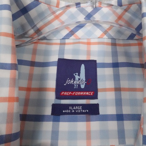 Johnnie O Shirt Mens XL White Plaid Prep Formance Button Down Stretch Comfort - Picture 6 of 16