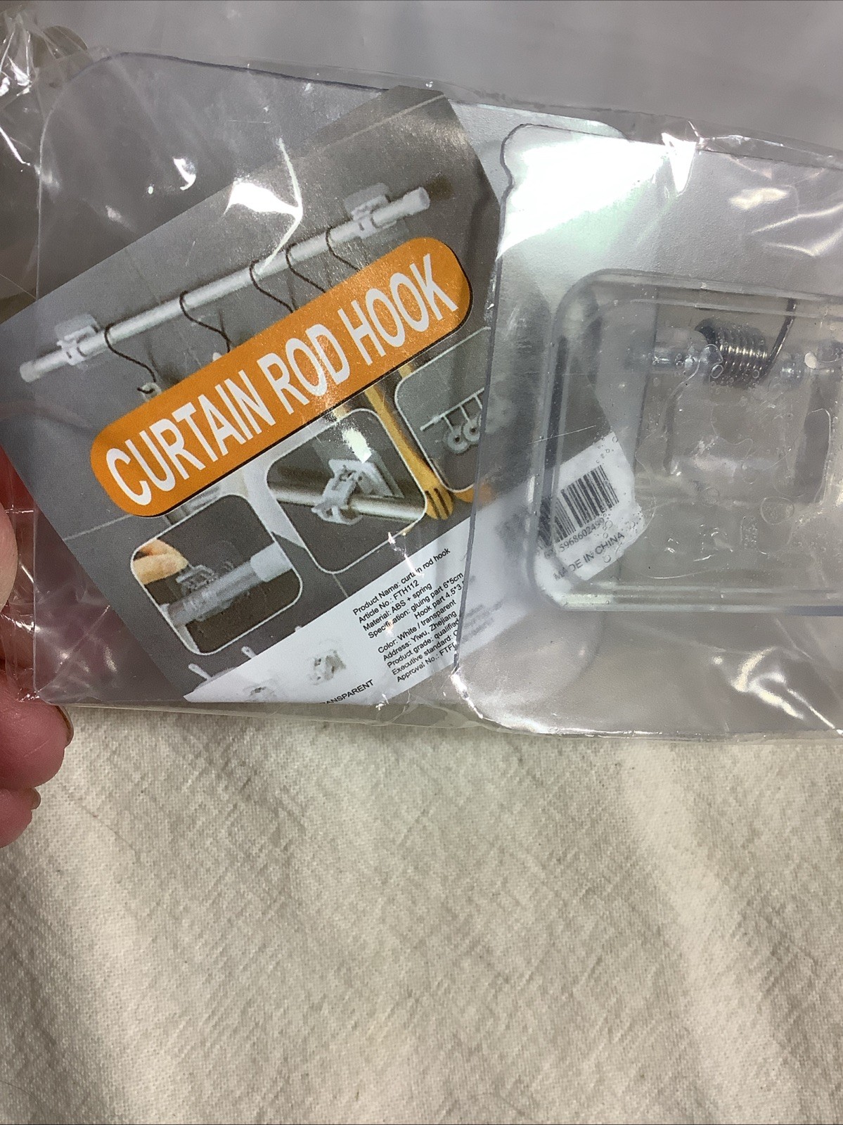 8× Nail Free Adjustable Curtain Rod Clip Brackets Self Adhesive Holder Hooks USA