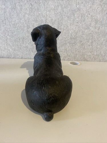 Statua cane Rottweiler vintage seduta statuina - Foto 5 di 6