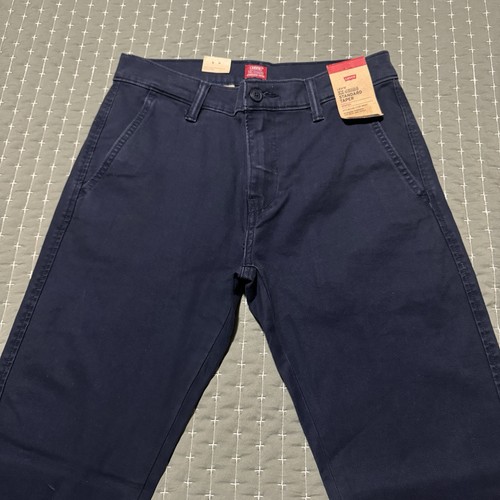 Levis XX Chino Pants Mens W29 x L32 Navy Blue Standard Taper Stretch New Jeans - Picture 2 of 8