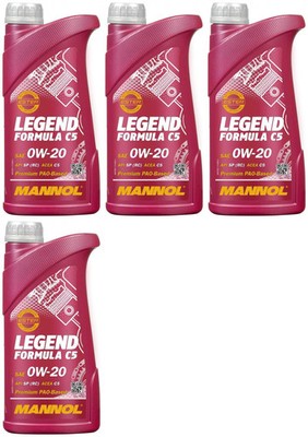 4l Mannol 7921 Legend Formula C5 0w-20 Motoröl 4x1l 