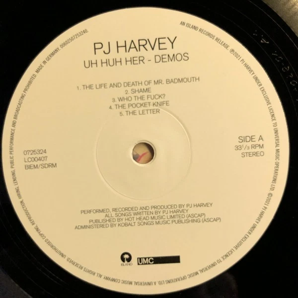 PJ Harvey - Uh Huh Her ‎– Demos (LP, Album) (Mint (M)) - 3770160798 - Image 4 of 4