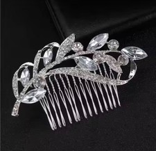 Bridal Wedding flower Hair Accessories Bridal Comb Slide Clip Rhinestone