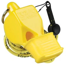 Fox 40 Classic CMG Safety 3-Chamber Pealess Whistle + Lanyard, Yellow